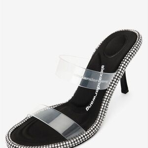 Alexander Wang Rhinestone Trim Heels — Crystal Strap Designer Sandals 7